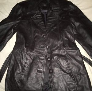 Woman's Leather Trench Coat